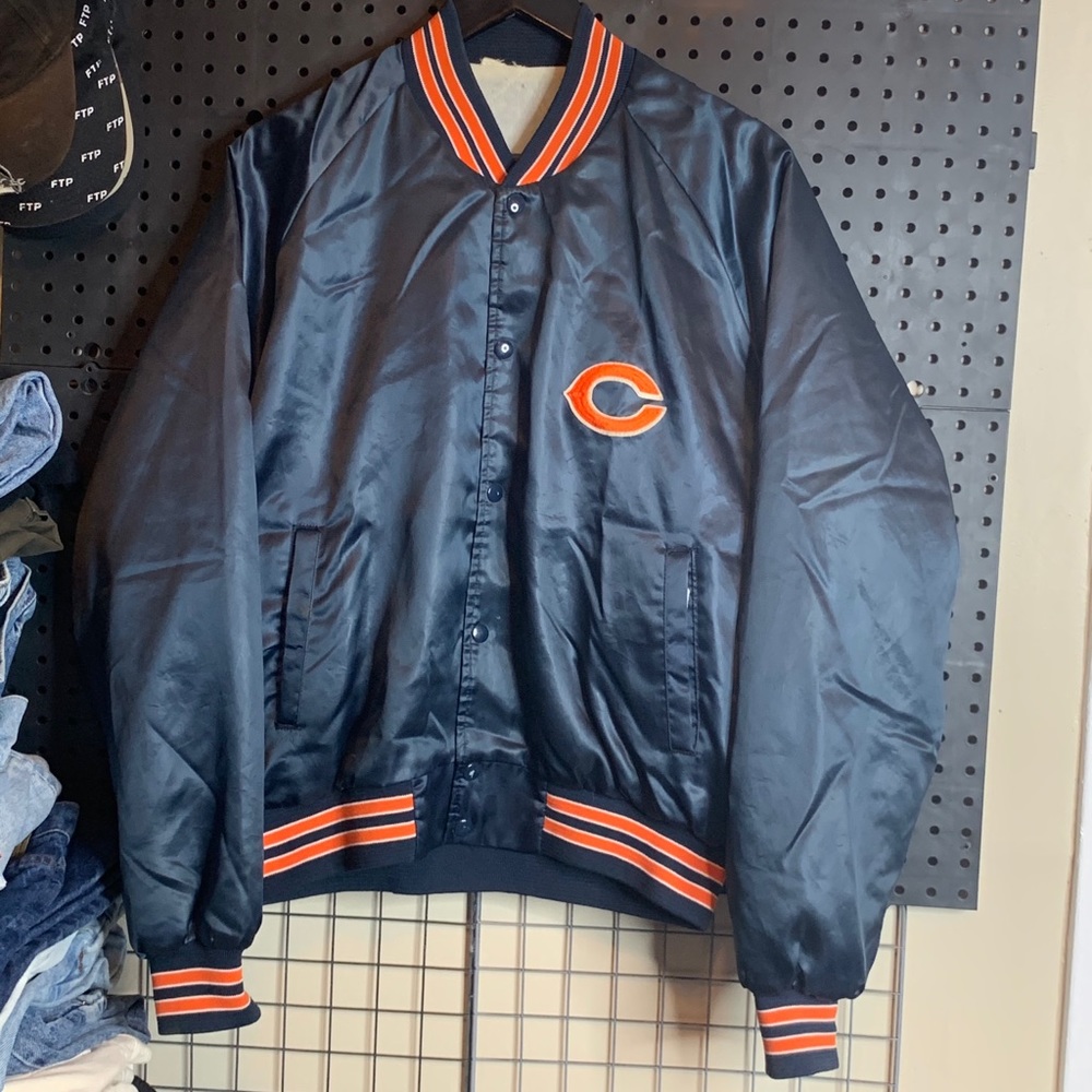 Vintage bears chalk line satin jacket